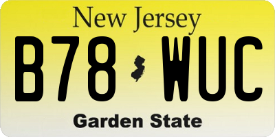 NJ license plate B78WUC