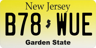 NJ license plate B78WUE