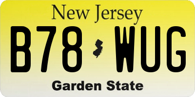 NJ license plate B78WUG