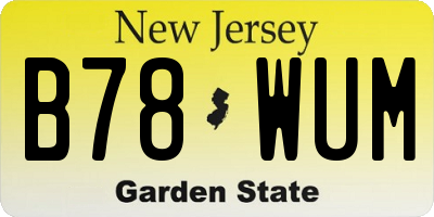 NJ license plate B78WUM