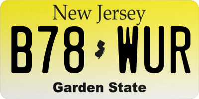 NJ license plate B78WUR
