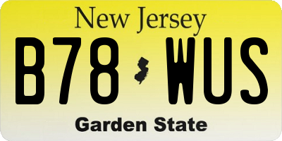NJ license plate B78WUS