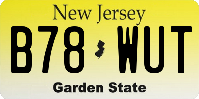 NJ license plate B78WUT