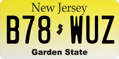 NJ license plate B78WUZ