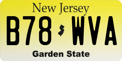 NJ license plate B78WVA
