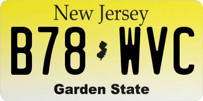 NJ license plate B78WVC