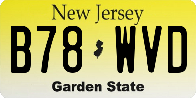 NJ license plate B78WVD