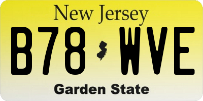 NJ license plate B78WVE