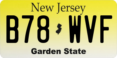 NJ license plate B78WVF