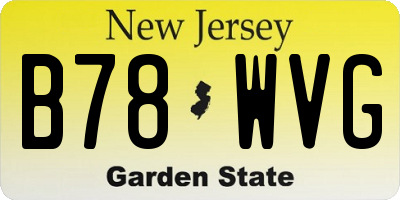 NJ license plate B78WVG