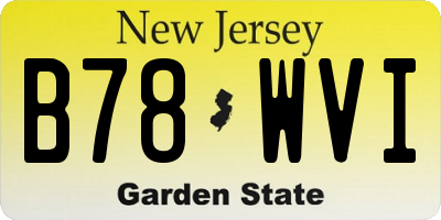 NJ license plate B78WVI