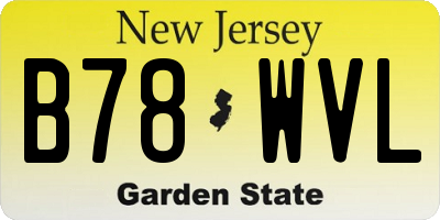 NJ license plate B78WVL