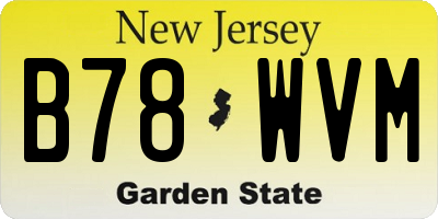 NJ license plate B78WVM
