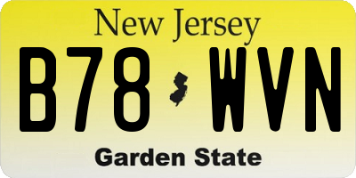 NJ license plate B78WVN