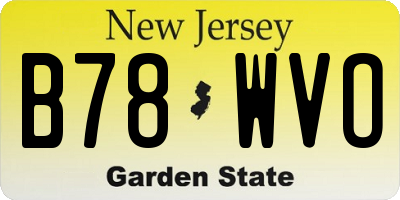 NJ license plate B78WVO