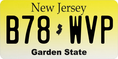 NJ license plate B78WVP