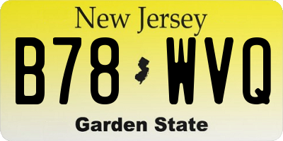 NJ license plate B78WVQ