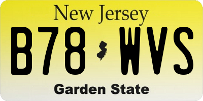 NJ license plate B78WVS