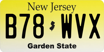 NJ license plate B78WVX