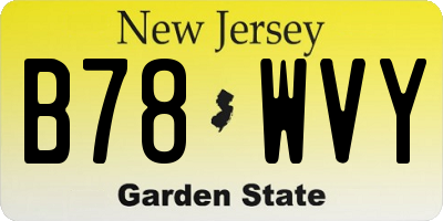 NJ license plate B78WVY