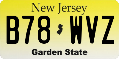 NJ license plate B78WVZ