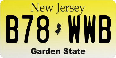 NJ license plate B78WWB