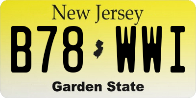 NJ license plate B78WWI