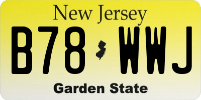 NJ license plate B78WWJ