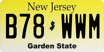 NJ license plate B78WWM