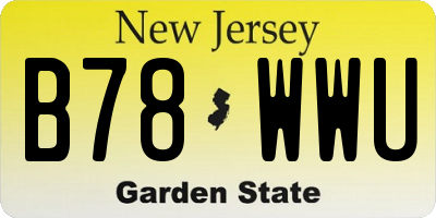 NJ license plate B78WWU