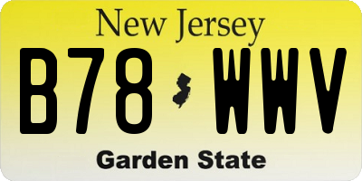NJ license plate B78WWV