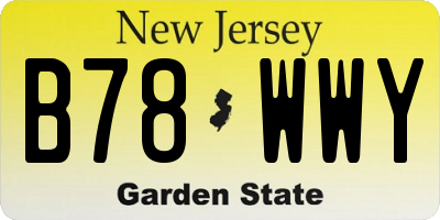NJ license plate B78WWY