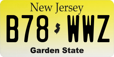 NJ license plate B78WWZ