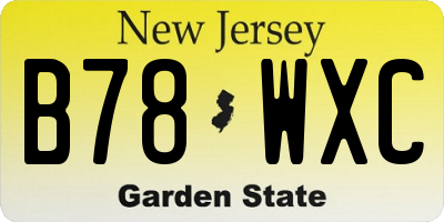 NJ license plate B78WXC