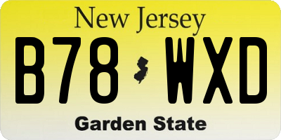NJ license plate B78WXD