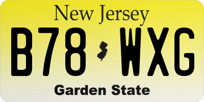 NJ license plate B78WXG