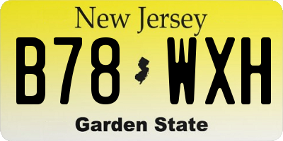 NJ license plate B78WXH