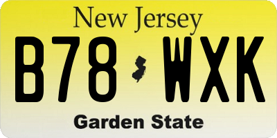 NJ license plate B78WXK