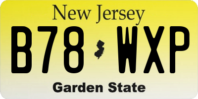 NJ license plate B78WXP