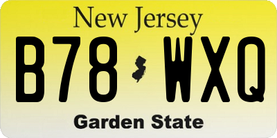 NJ license plate B78WXQ