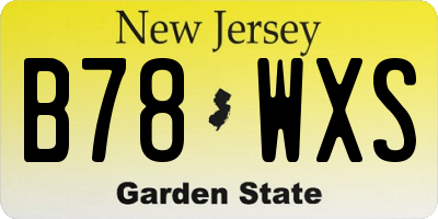 NJ license plate B78WXS
