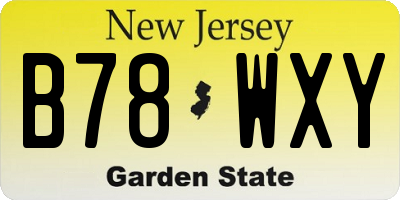 NJ license plate B78WXY