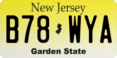 NJ license plate B78WYA