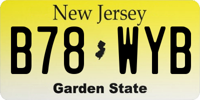 NJ license plate B78WYB