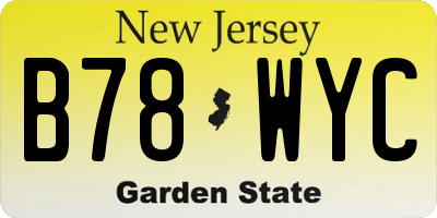 NJ license plate B78WYC