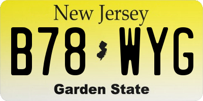 NJ license plate B78WYG