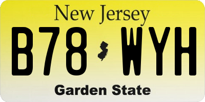 NJ license plate B78WYH