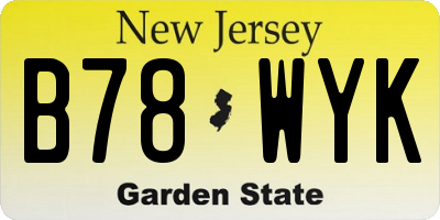 NJ license plate B78WYK