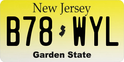 NJ license plate B78WYL