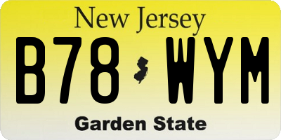 NJ license plate B78WYM